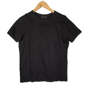 Psylo Shelter Short Sleeve Hoodie Top Size 2 Medium Black Organic Cotton